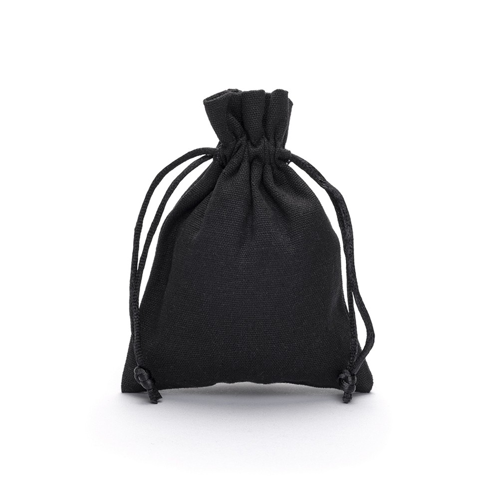 Black cotton 2025 drawstring bags