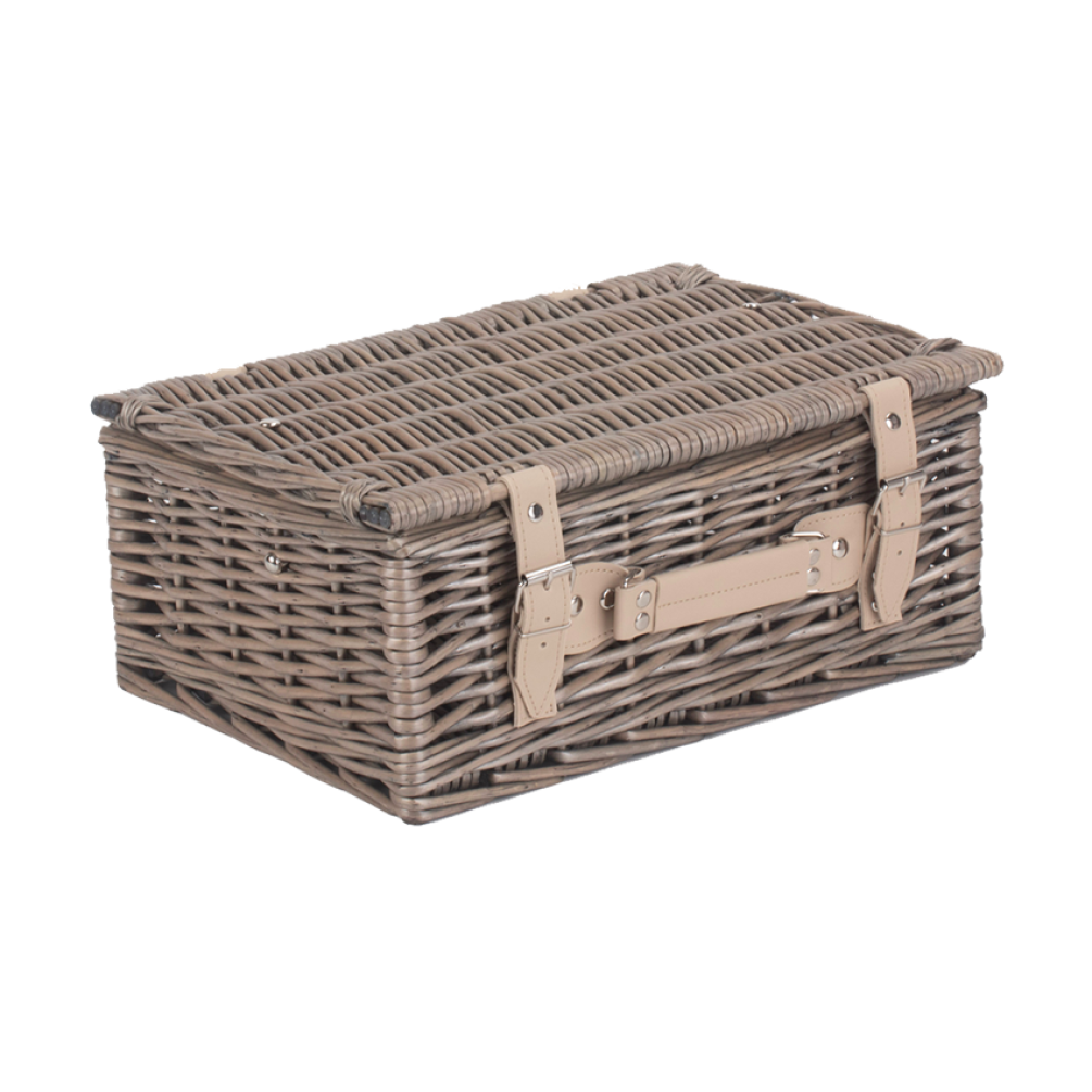 Pack of 5 Antique Wash Wicker Hampers with No Lining | Small