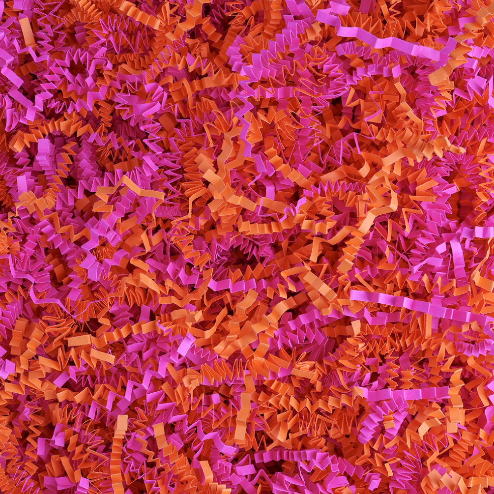 Cerise and Orange Mix Shredded Zig Zag Paper - 1kg