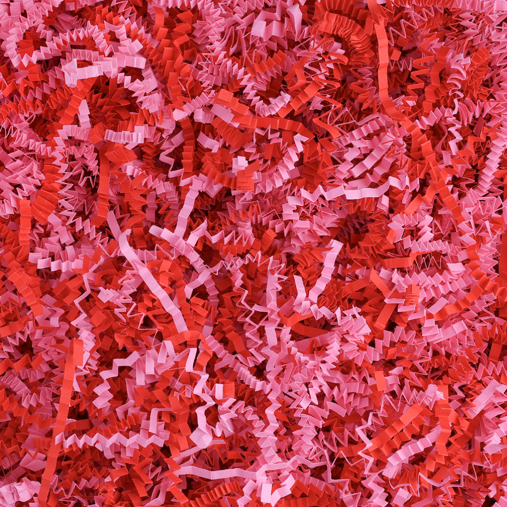 Vibrant Pink and Red Mix Shredded Zig Zag Paper 1kg