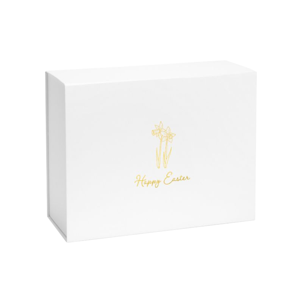 Gold Daffodil Easter Printed Deep White Magnetic Gift Box