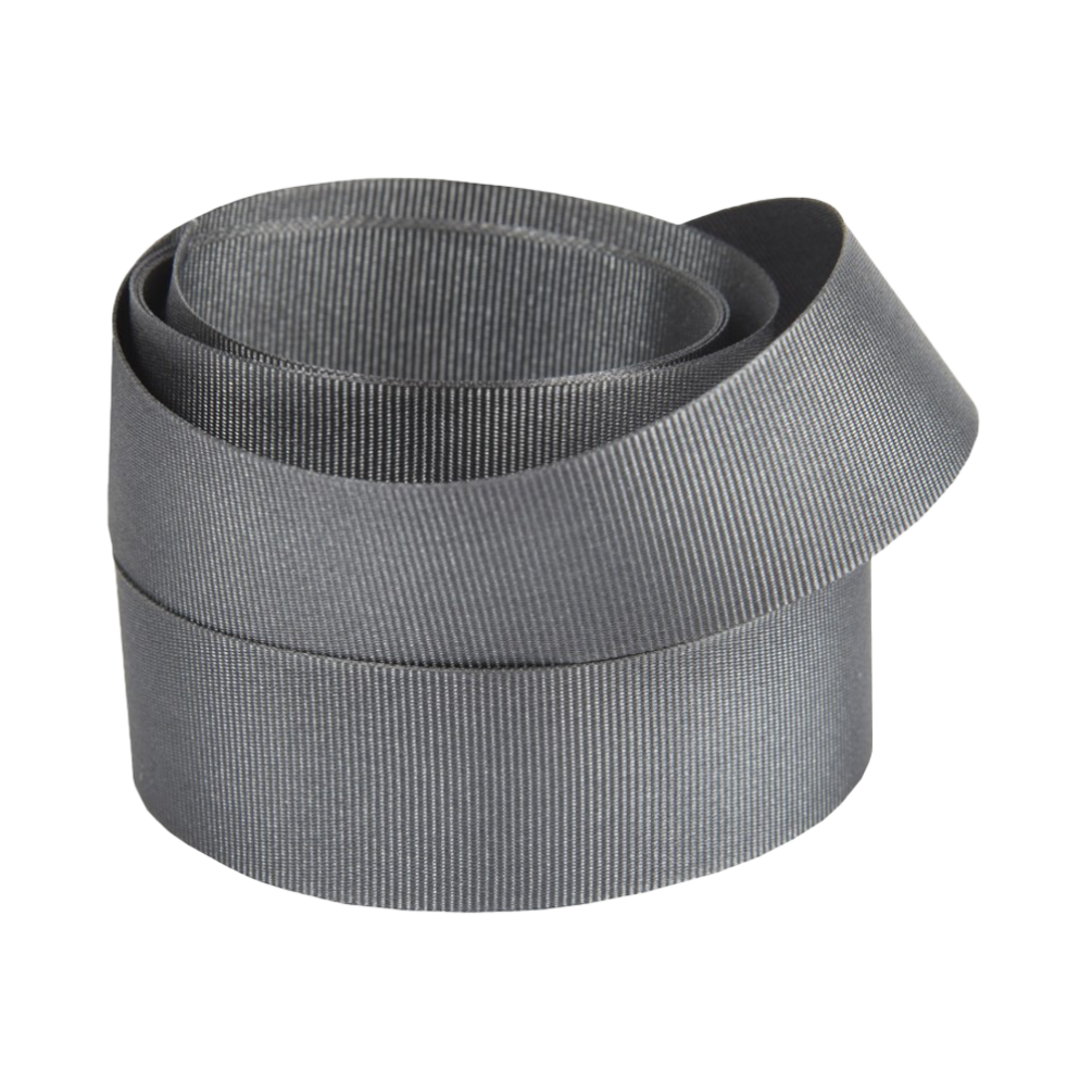 Dark Grey Recycled Grosgrain Ribbon - 25mm