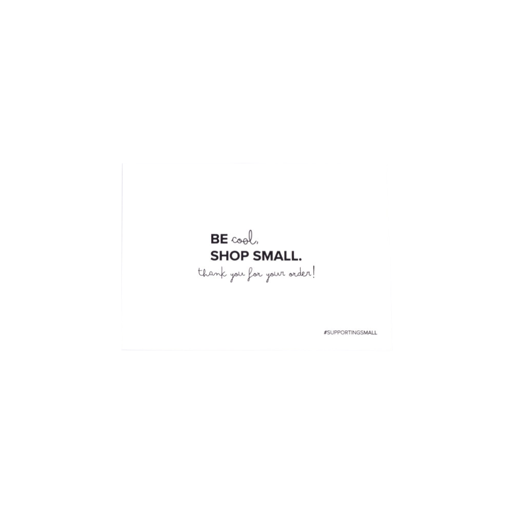 Be Cool Shop Small A6 Note Card Black Foil Print