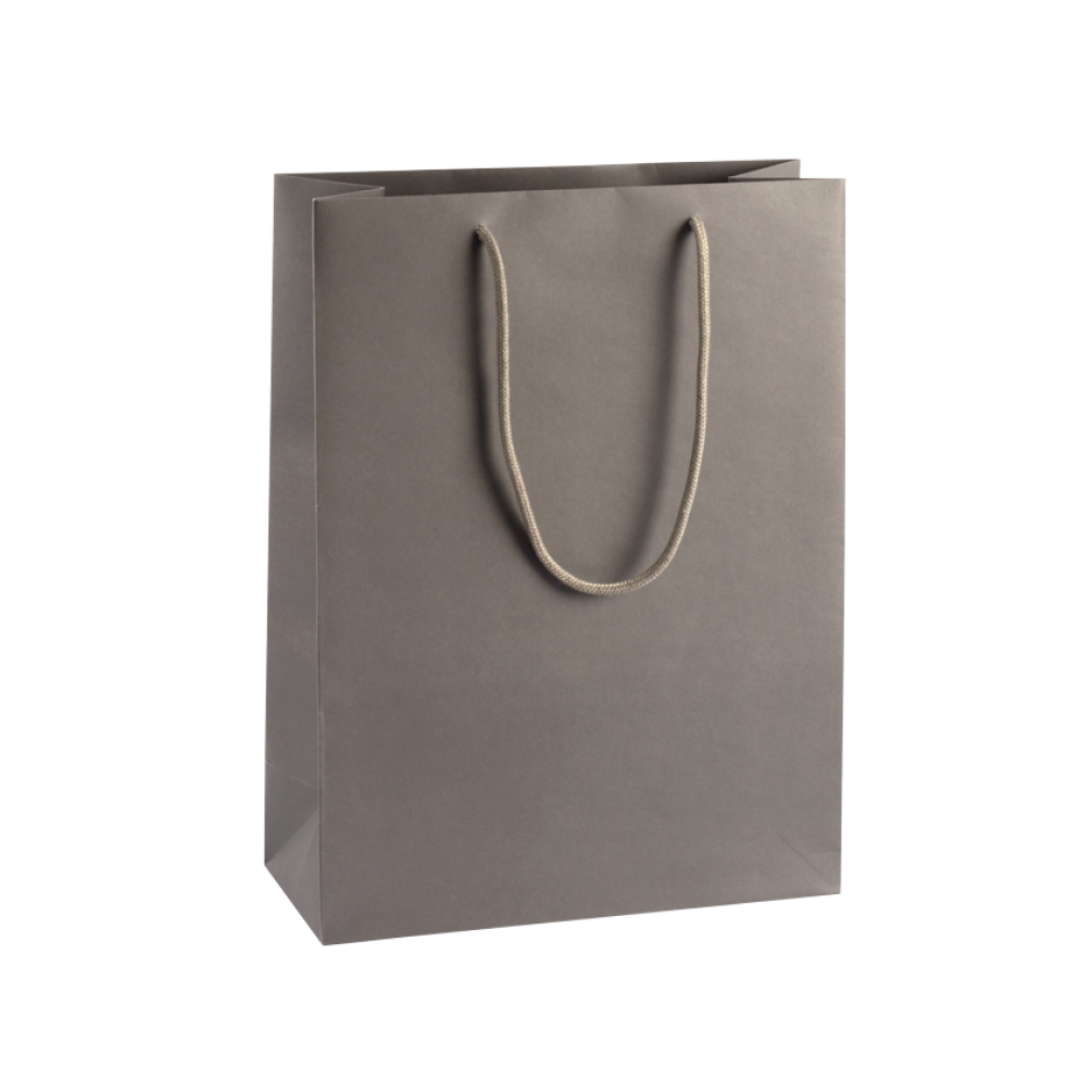 Extra Large Portrait Grey Paper Gift Bag With Rope Handles