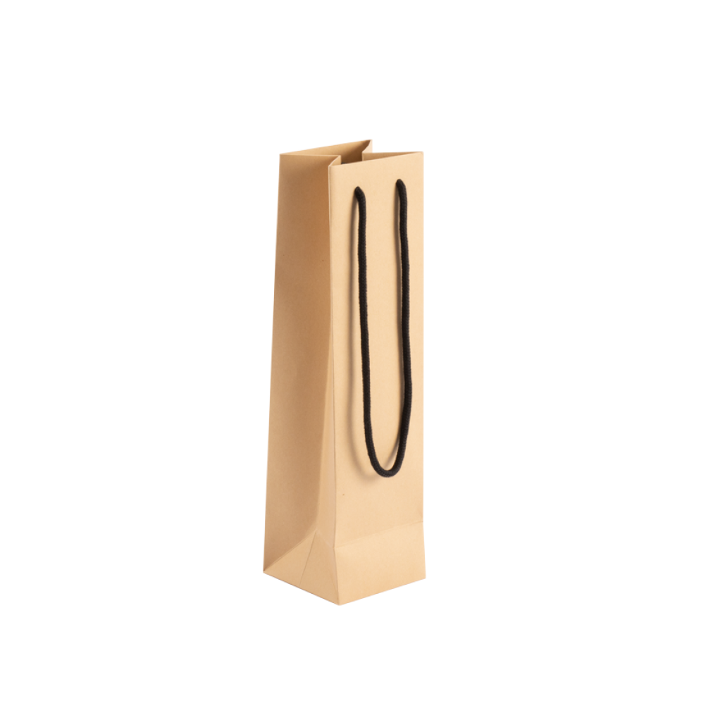 Digital Printed Bottle Portrait Kraft Brown Paper Gift Bag With Rope Handles