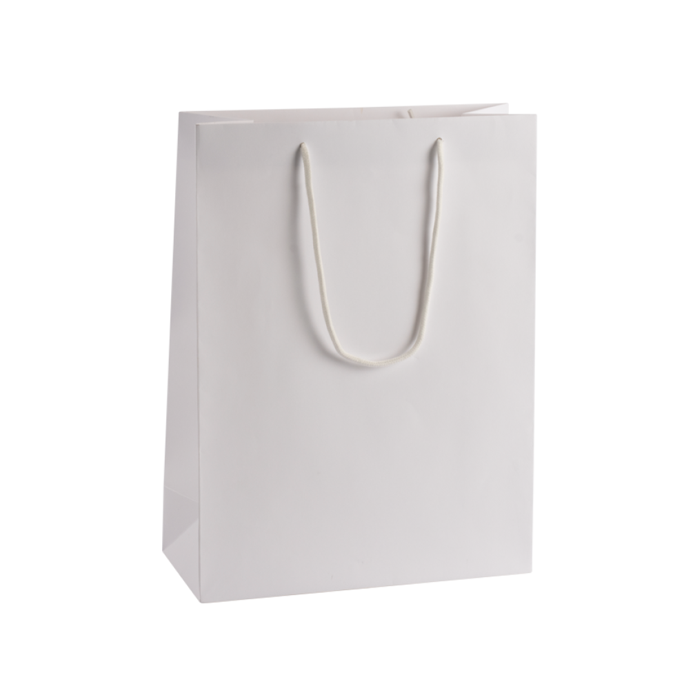 Extra Large Portrait White Paper Gift Bag With Rope Handles