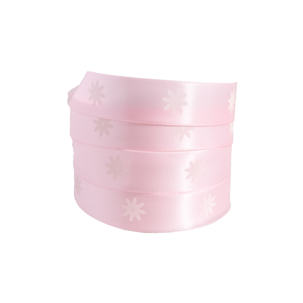 Spring Flowers Camisole Pink Double Faced Satin Ribbon 10 metres