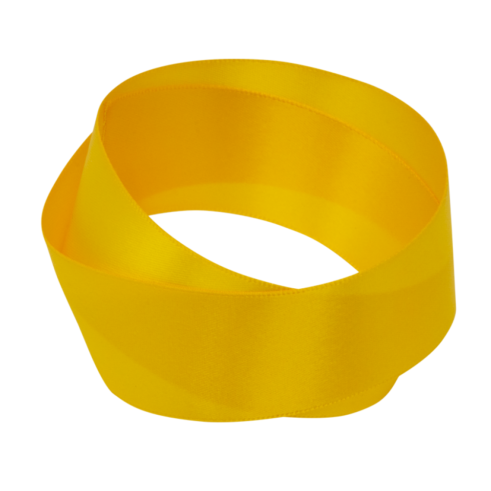 Sunflower Yellow Recycled Double Sided Satin Ribbon - 25mm