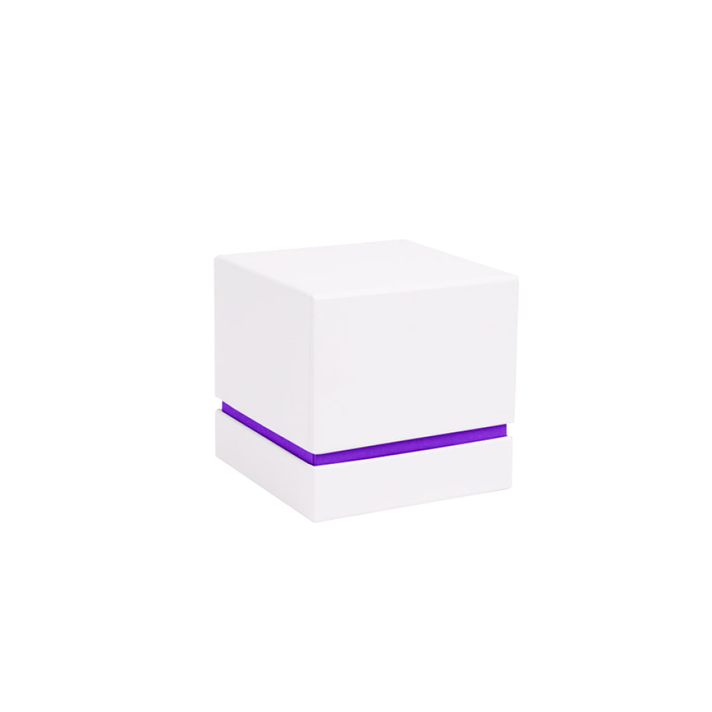 SECONDS Deep White and Amethyst Purple Square Bangle Shoulder Box
