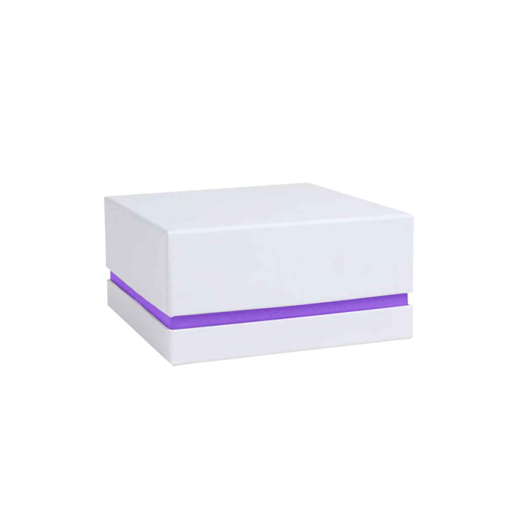 Deep White and Amethyst Purple Square Shoulder Gift Box