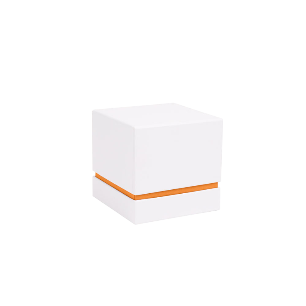 SECONDS Deep White and Mandarin Orange Square Bangle Shoulder Box