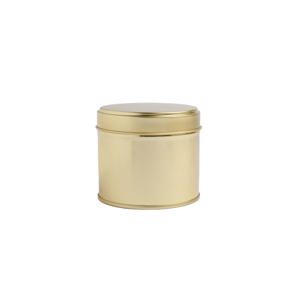 250ml Gold Round Welded Side Seam Tin