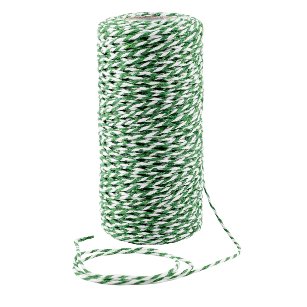 Green & White Twine 100m