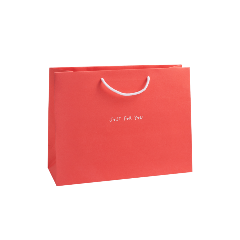 Just For You Radiant Red Large Landscape Paper Gift Bag with Rope Handles