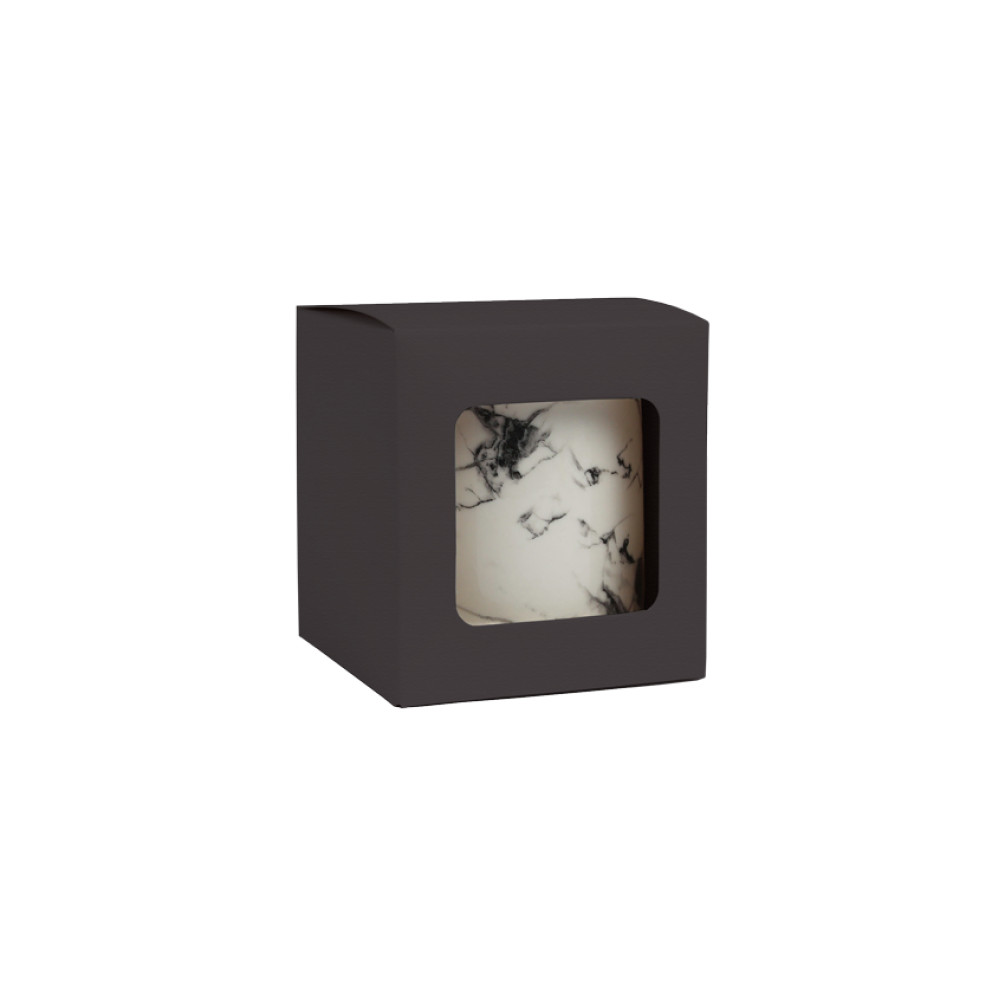 Black Flat-Packed Candle Box with Open Window