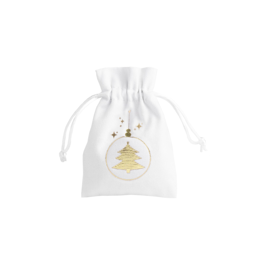 Medium Christmas Cotton Bag Gold Tree Bauble