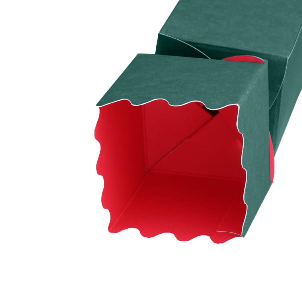 Dark Green and Red Christmas Cracker Box